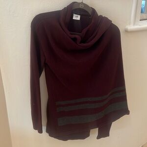 CABI Women's Burgundy Maroon Cotton One Button Cardigan Size XS